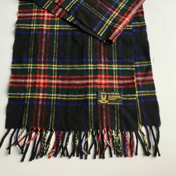 Peter MacArthur scarf Stewart Tartan  plaid merino & cashmere made in Scotland - Picture 3 of 4